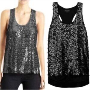 Rag & Bone Bahia Silk Sequin Top in Black
